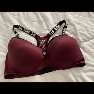 🤍 PINK Victoria’s Secret Ultimate Push-Up Bra ~ Maroon ~  Size L(DD) 🤍